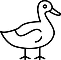 icono de línea de pato vector