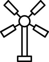 Windmill Line Icon vector