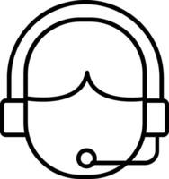 Call Center Line Icon vector