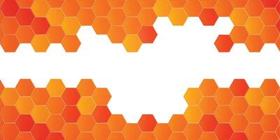 Honeycomb hexagon isolated on white background. illustration. Orange hexagon pattern look like honeycomb vector