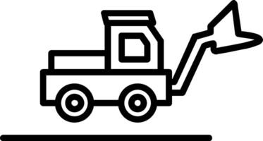 icono de línea de camión cargador vector