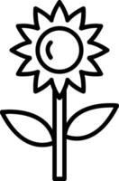 icono de línea de girasol vector