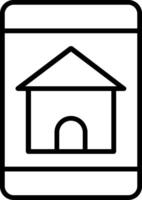 Find Home Online Line Icon vector