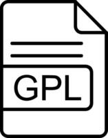 gpl archivo formato línea icono vector