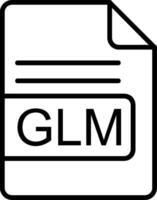 GLM File Format Line Icon vector