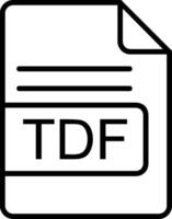 TDF File Format Line Icon vector
