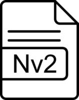 Nv2 File Format Line Icon vector