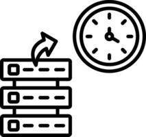 Clock Time Line Icon vector