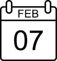 February Line Icon vector
