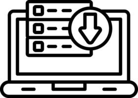 Downloading Data Line Icon vector