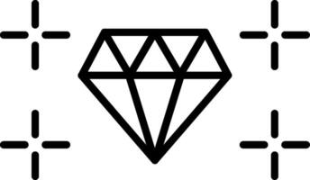 icono de línea de diamante vector