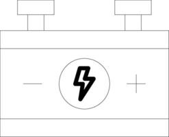 Car Battery Line Icon vector