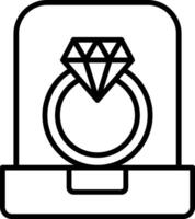 Diamond Ring Line Icon vector