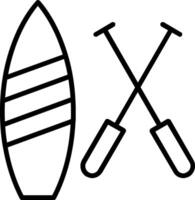 Paddle Board Line Icon vector