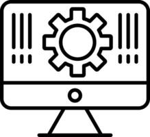 icono de línea de monitor vector
