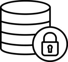 secure Database Line Icon vector