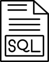 icono de línea sql vector