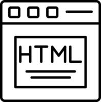 icono de línea html vector