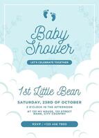 Blue Baby Shower for Boy Invitation Portrait template