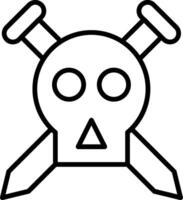 Skull Line Icon vector