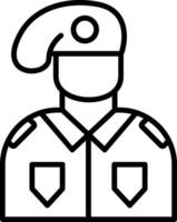 Soldier Line Icon vector