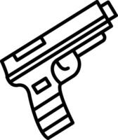 icono de línea de pistola vector