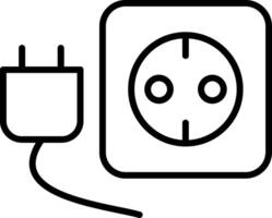 Plug And Socket Line Icon vector