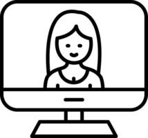 Computer Line Icon vector