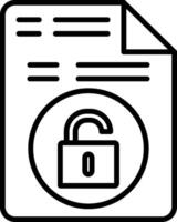 Unsecure File Line Icon vector