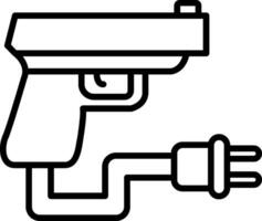 icono de línea de pistola vector