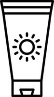 bloqueador solar crema línea icono vector