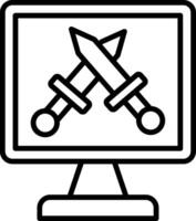 Monitor Screen Line Icon vector