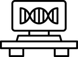 Dna Strand Line Icon vector