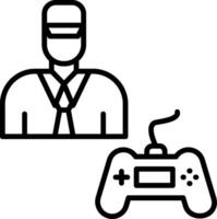 Gamer Line Icon vector