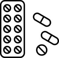 Pills Line Icon vector