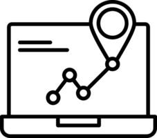 GPS Navigation Line Icon vector