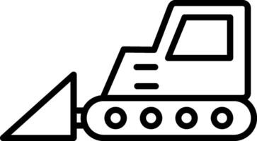 Bulldozer Line Icon vector