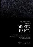 black and white party dinner template design ideas in black