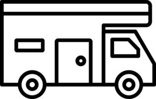 camper línea icono vector