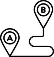 Route Planning Line Icon vector