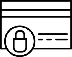 Locked Card Line Icon vector