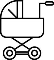 Baby Stroller Line Icon vector