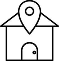 Home Location Line Icon vector