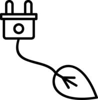 Eco Electricity Line Icon vector