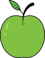 Green apple Isolated white background. illustration. vector