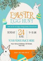 Cute Tosca Easter Egg Hunt Invitation template