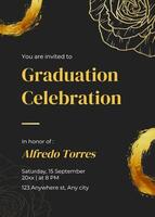 black gold elegant graduation party invitation template