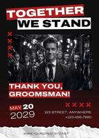 Together We Stand Groomsman Greeting Card template