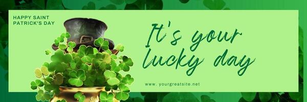 saint patricks day for social media header template