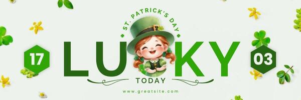 Green White Simple St Patrick's Day Twitter Header template